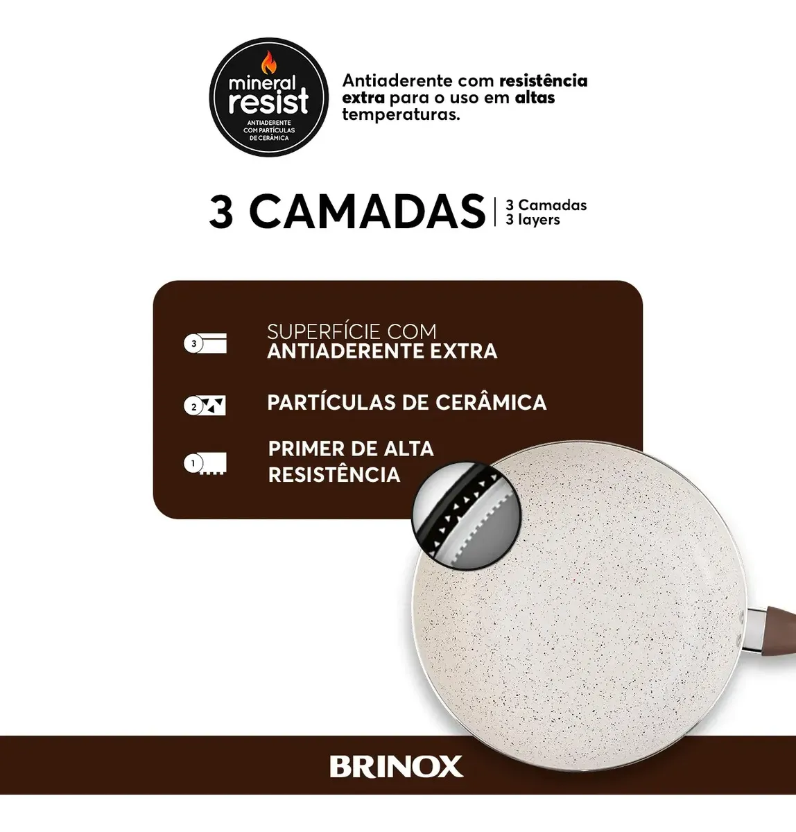 Conj de Panelas 8 Peças Ceramic Life Smart Plus Vanilla - Brinox - foto 6