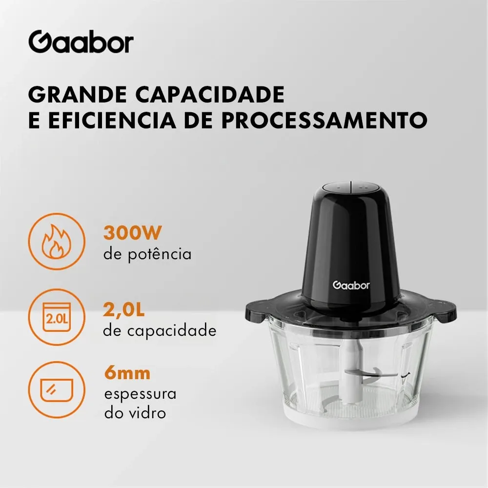 Processador Multislice Gaabor 2 Litros Vidro 4 Lâminas Cor Preto - foto 7